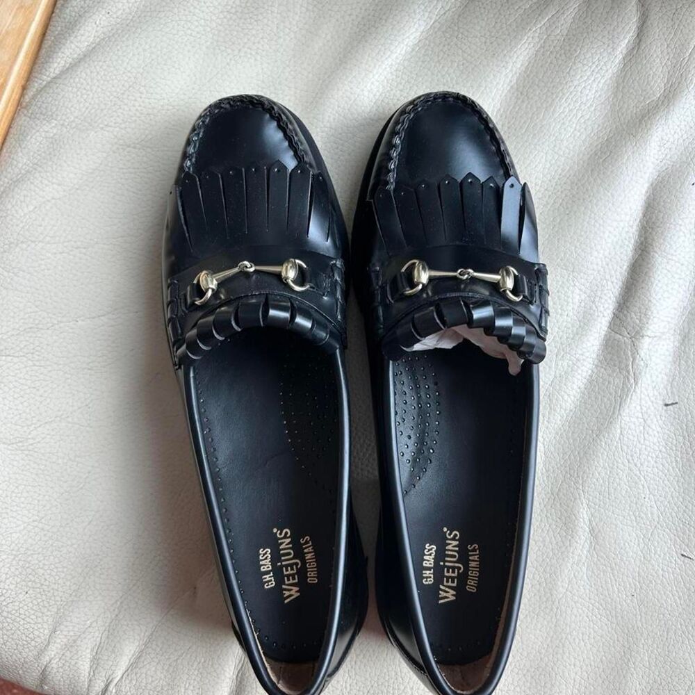 NIB G.H. Bass Lianna Kiltie Lug Loafers Black Size 10 - Picture 5 of 8